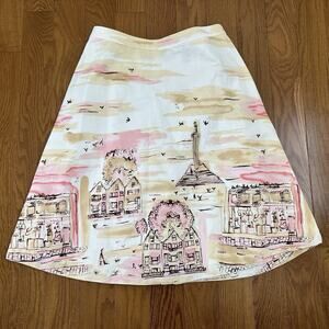 Vintage 90’s Valerie Stevens Paris‎ Watercolor Artsy Midi Skirt Size Large
